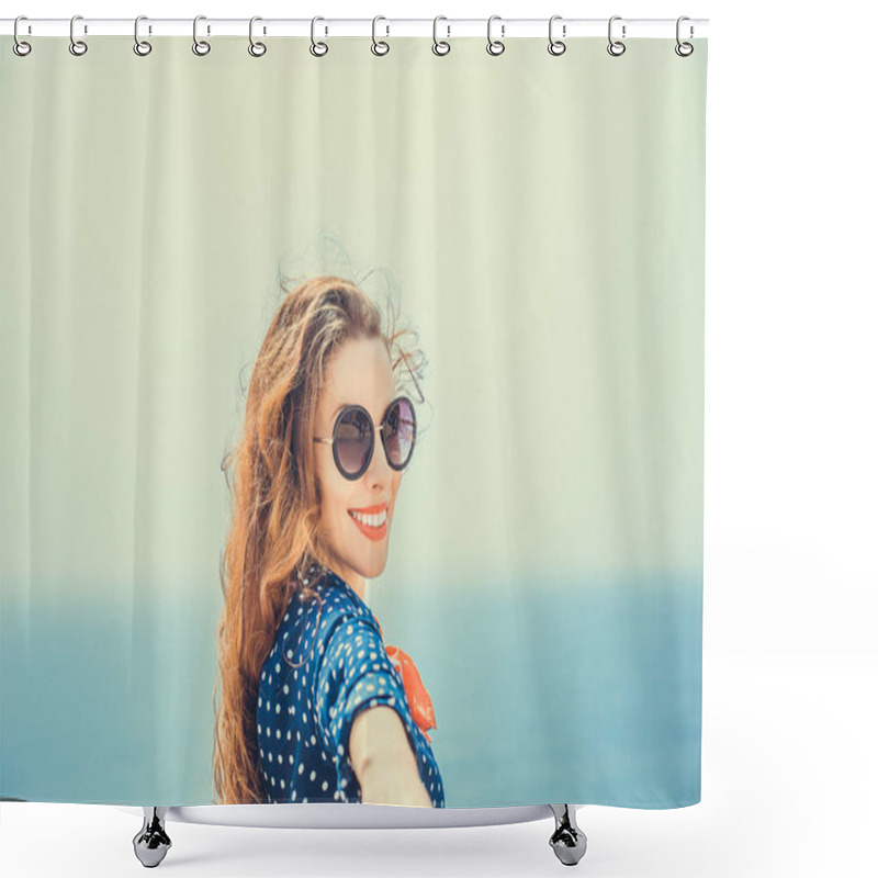 Personality  Follow Me To The Sea Shower Curtains