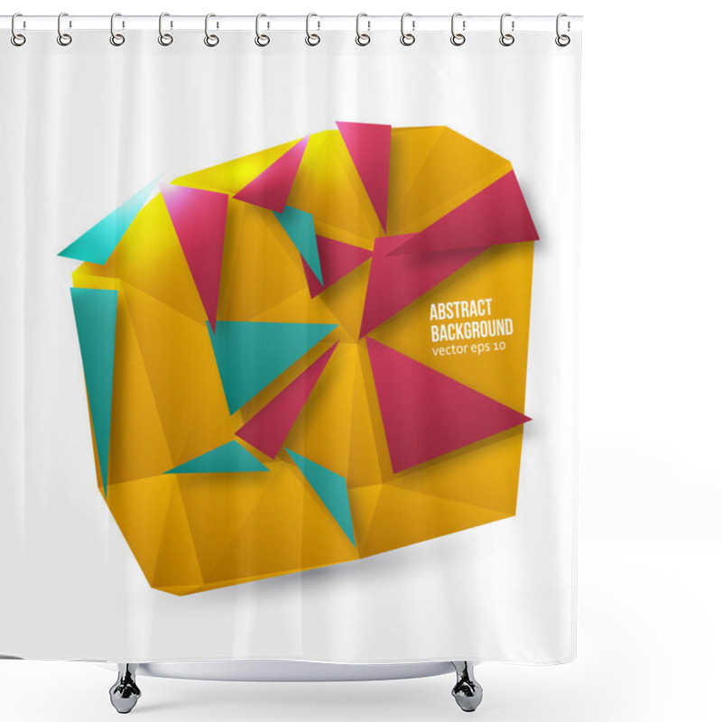 Personality  Vector Abstract Background. Origami Geometric Shower Curtains