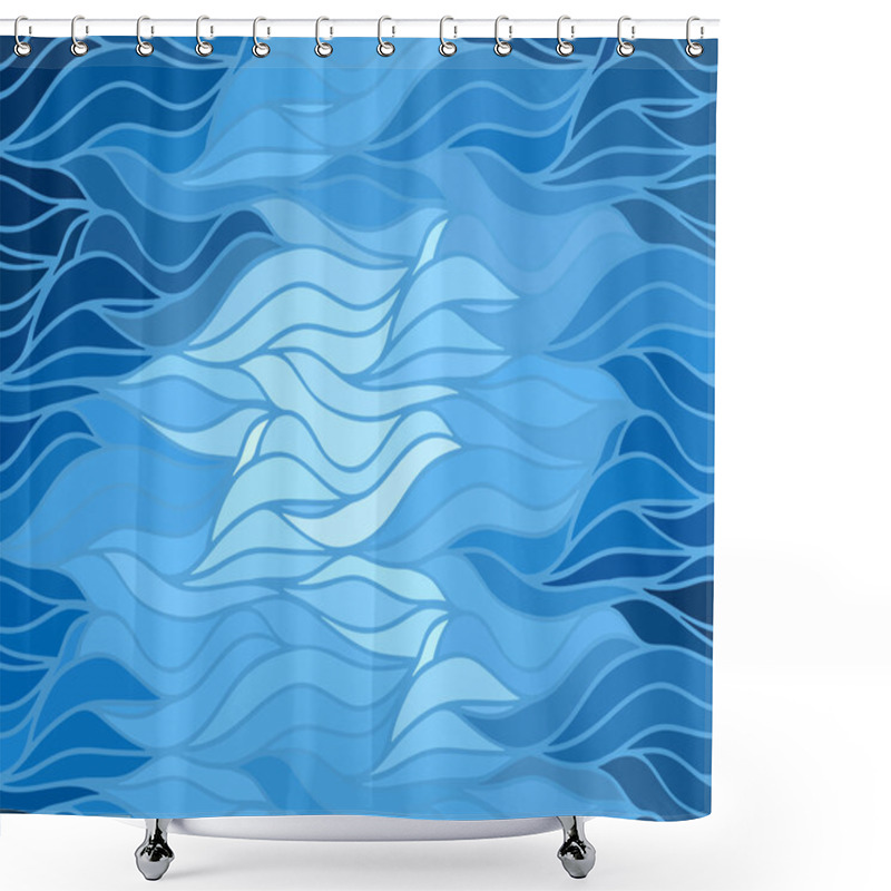 Personality  Vector Wave Background Of Doodle Hand  Drawn Lines Shower Curtains