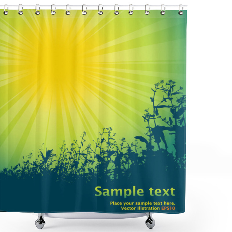 Personality  Spring Sun Theme Text Shower Curtains