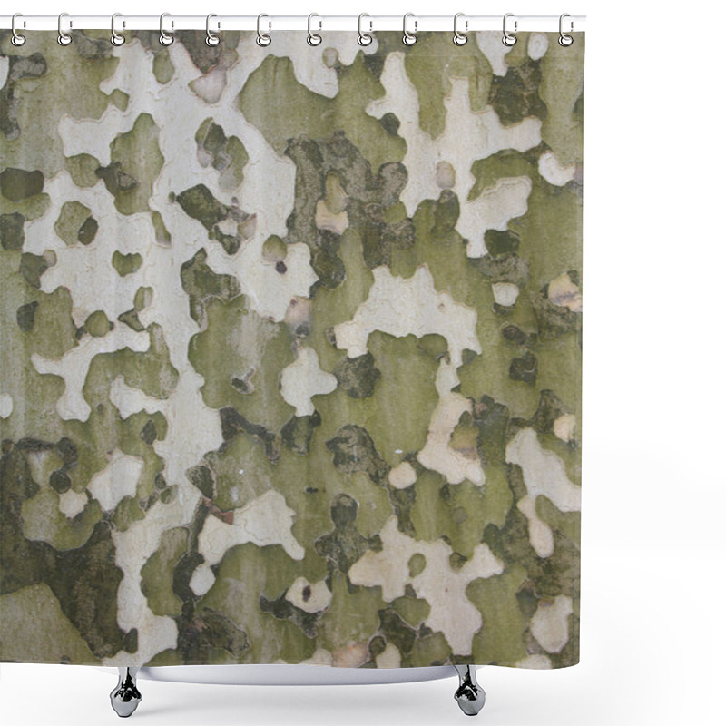 Personality  Bark Of Sycamore Tree, Natural Camouflage Pattern Shower Curtains