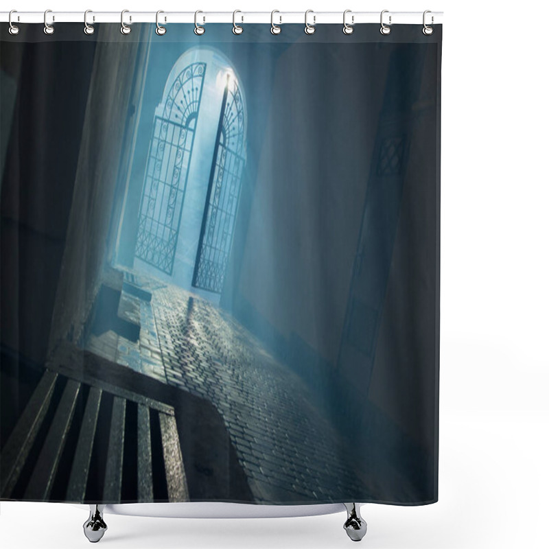 Personality  Mysterious Arch, All In Smoke, A Back Light Shower Curtains