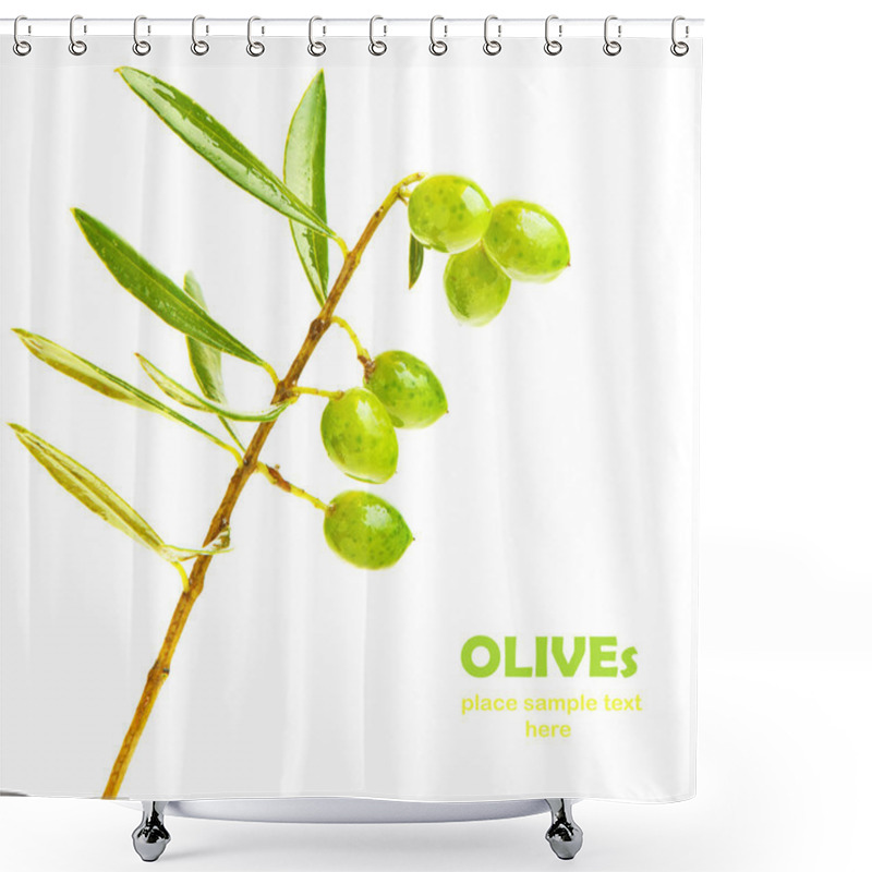 Personality  Fresh Green Olives Branch Shower Curtains