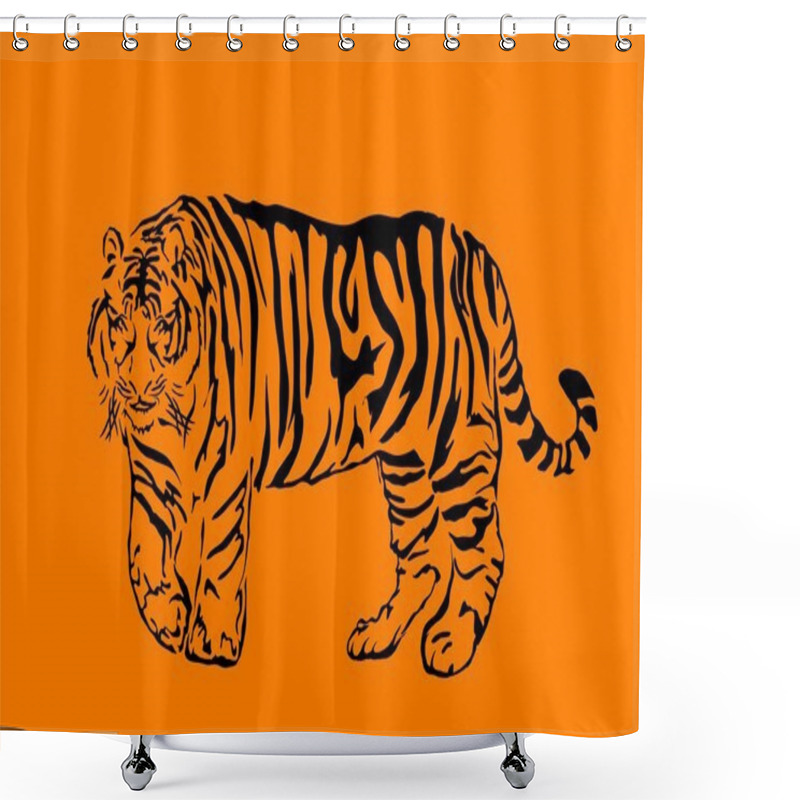 Personality  Black Bengal Tiger Shower Curtains