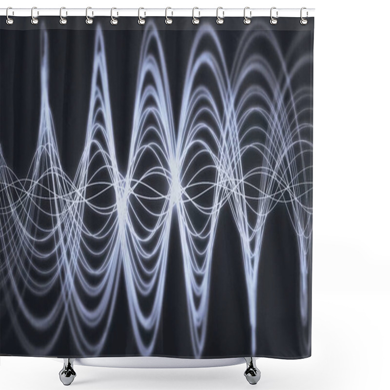 Personality  Seamless Background Animation Of Abstract Wave Form. Flowing Streaks. Motion Graphic And Animation Background. Slow Flowing Black And White Particle Abstract Background Computer Designed Animation Shower Curtains