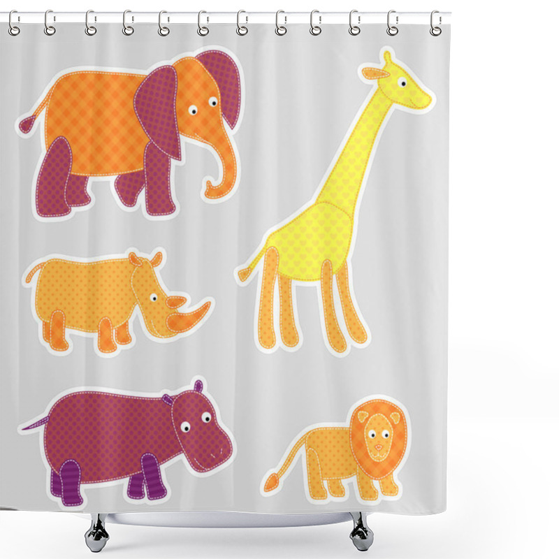 Personality  African Cartoon Animals Shower Curtains