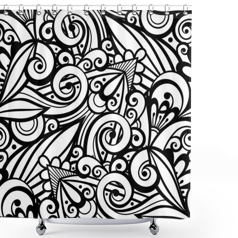 Personality  Abstract Floral Ornament Shower Curtains