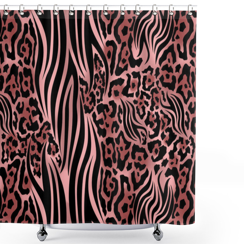 Personality  Leopard, Zebra And Giraffe Pattern Design, Illustration Background, Gradient Leopard, Zebra And Giraffe Design Pattern Shower Curtains