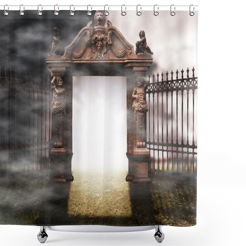 Personality  Gate Gothic Fantasy Background Shower Curtains