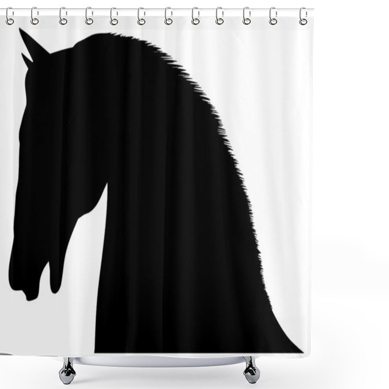 Personality  Silhouette Of A Horses Head Shower Curtains