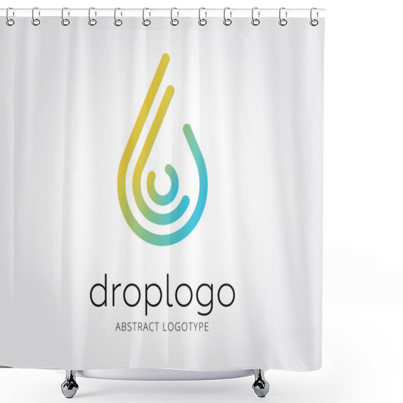 Personality  Abstract Water Drop Logo Shower Curtains