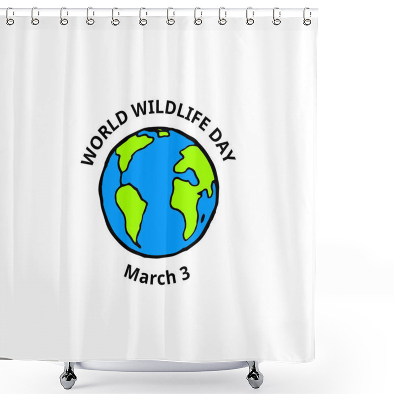 Personality  World Wildlife Day Card Shower Curtains