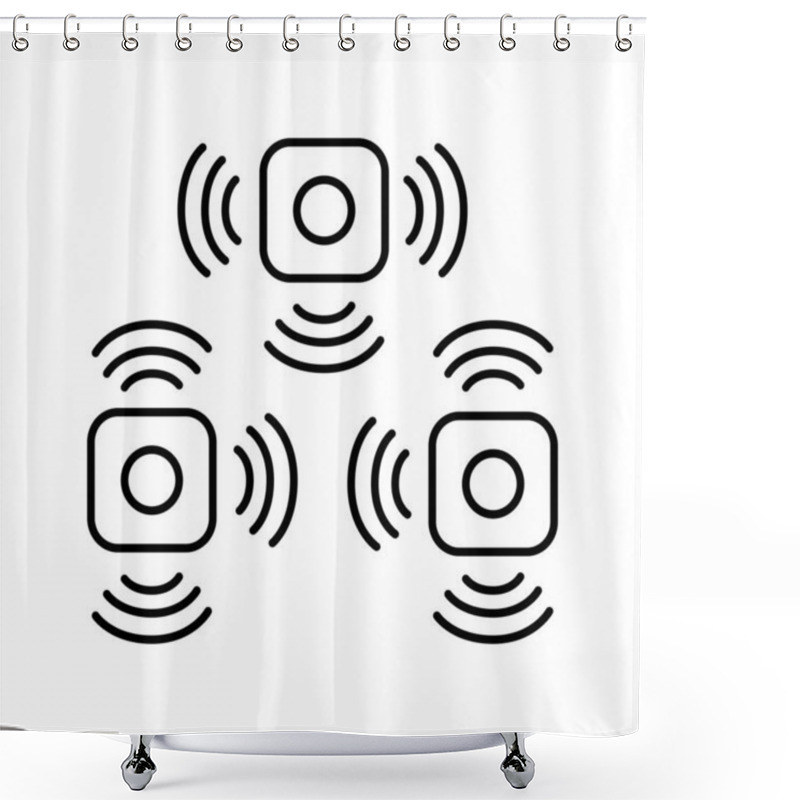 Personality  Sensors Line Vector Icon.  Shower Curtains