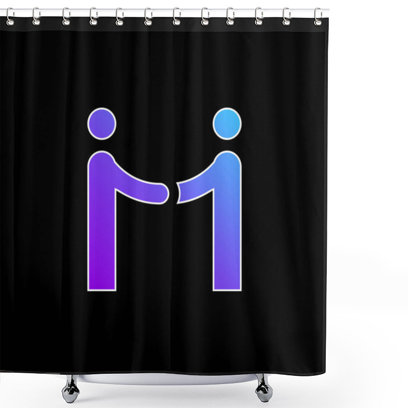 Personality  Agreement Blue Gradient Vector Icon Shower Curtains