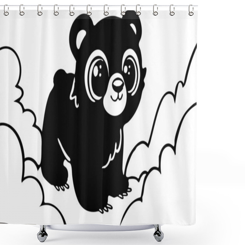 Personality  Discover A Charming Collection Of Animal Silhouettes Featuring An Adorable Piglet, A Cheerful Singing Bird, A Graceful Butterfly, And A Smiling Starfishall On A Clean White Background Shower Curtains