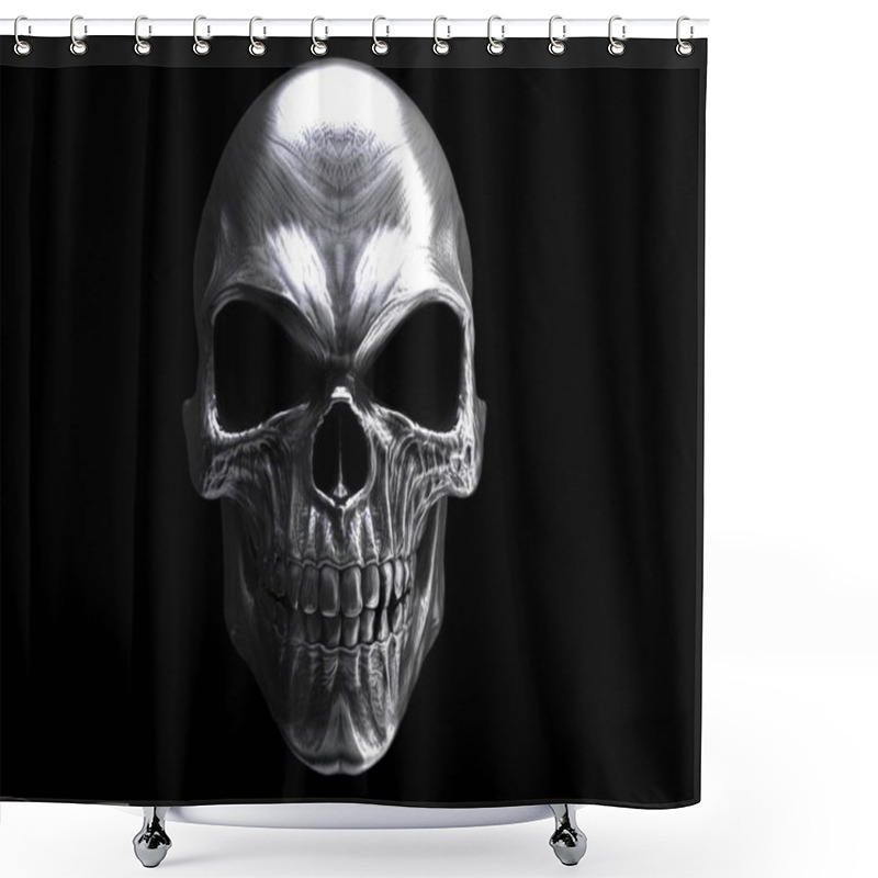 Personality  Heavy Metal Death Skull - Front View Shower Curtains