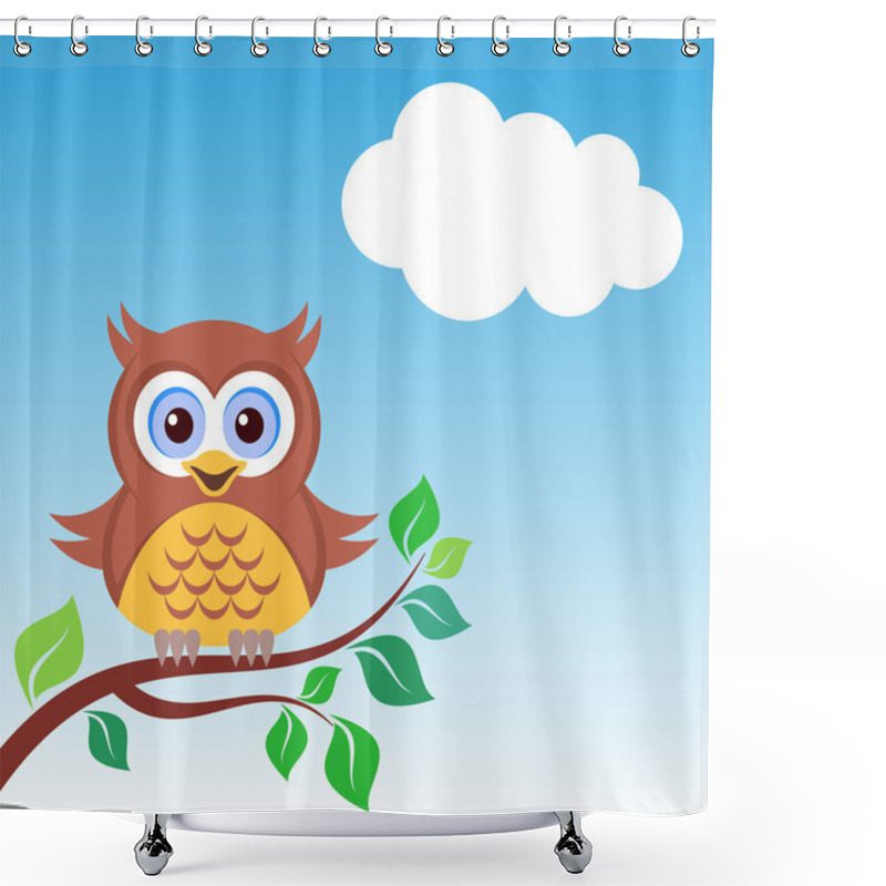 Personality  Owl On The Branch Shower Curtains