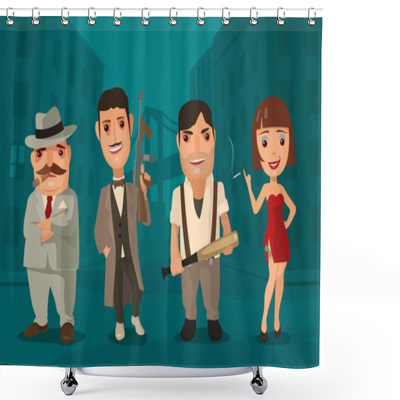 Personality  Set Person Mafia. Don, Capo, Soldier, Prostitute. Shower Curtains