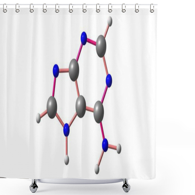 Personality  Adenine Molecular Structure Isolated On White Shower Curtains