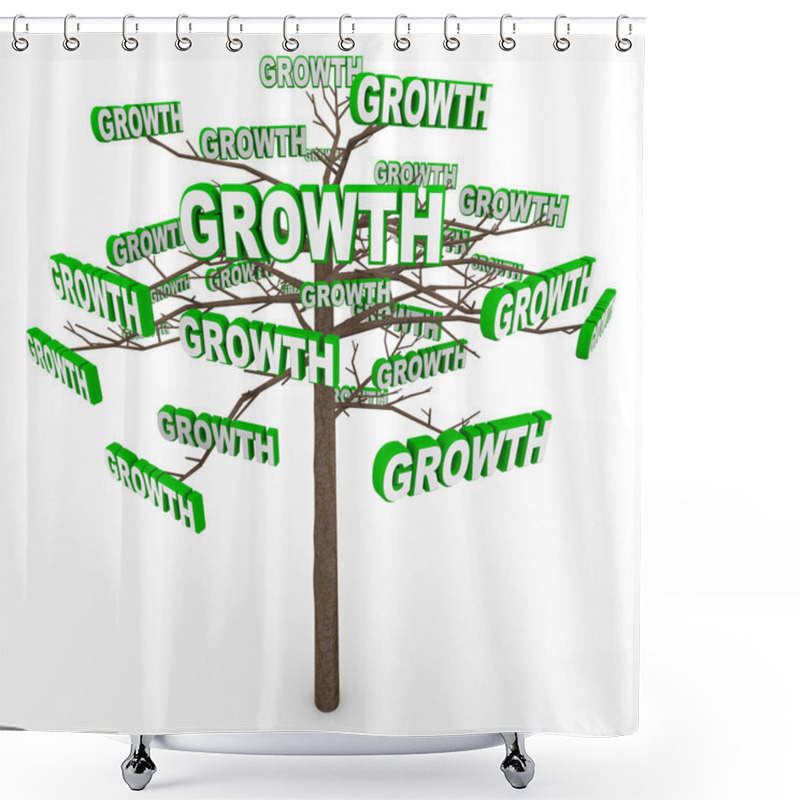 Personality  Growth Tree - Words On Branches Symbolize Organic Growing Shower Curtains