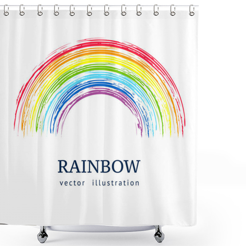 Personality  Ink Rainbow.  Abstract Vector Background Shower Curtains