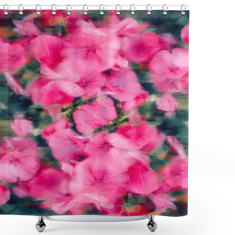 Personality  A Vibrant Display Of Pink Flowers Creating A Dreamy Floral Pattern. Shower Curtains