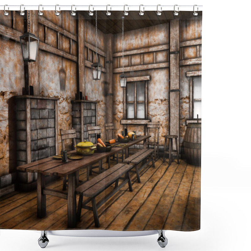 Personality  Old Tavern Interior Shower Curtains