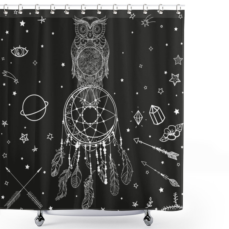 Personality  Illustration. Digital Art Shower Curtains