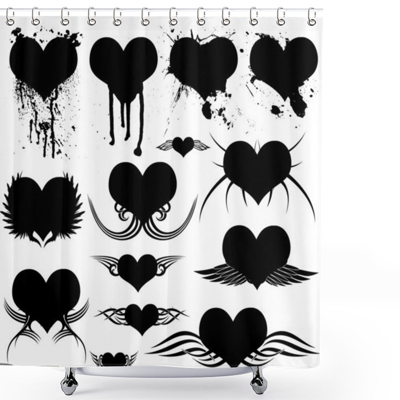 Personality  Heart Gothic Shower Curtains