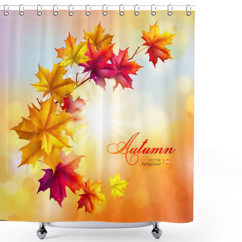 Personality  Abstract Autumn Background With Leaves. Shower Curtains