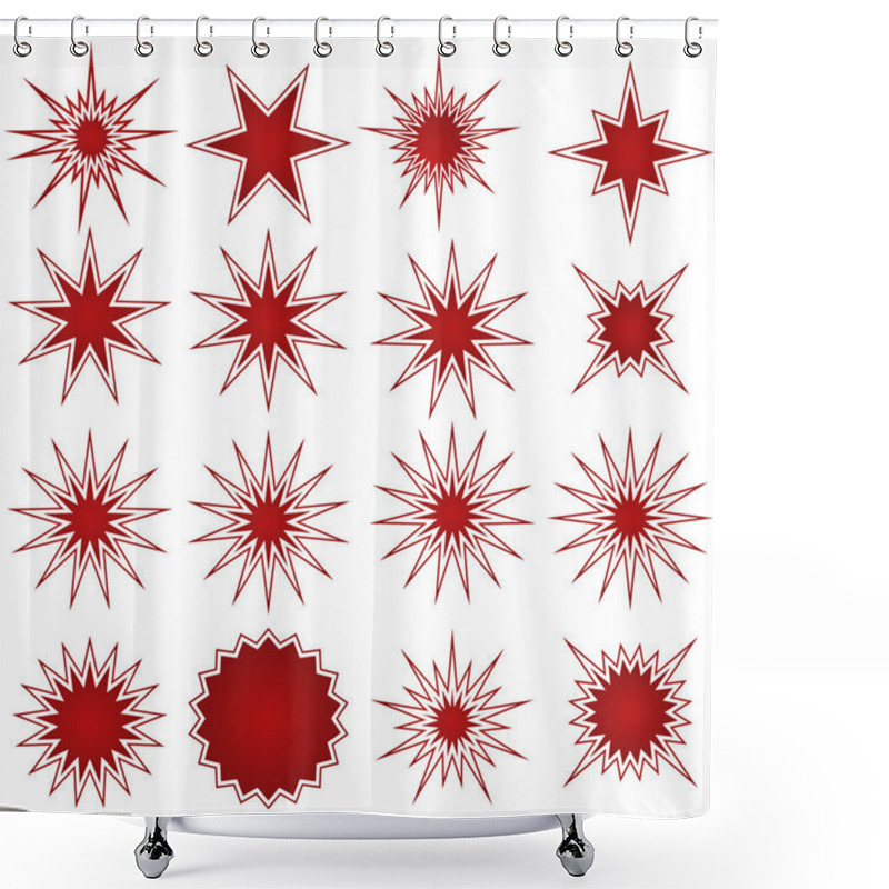 Personality  Set Of 16 Starburst Shapes Shower Curtains