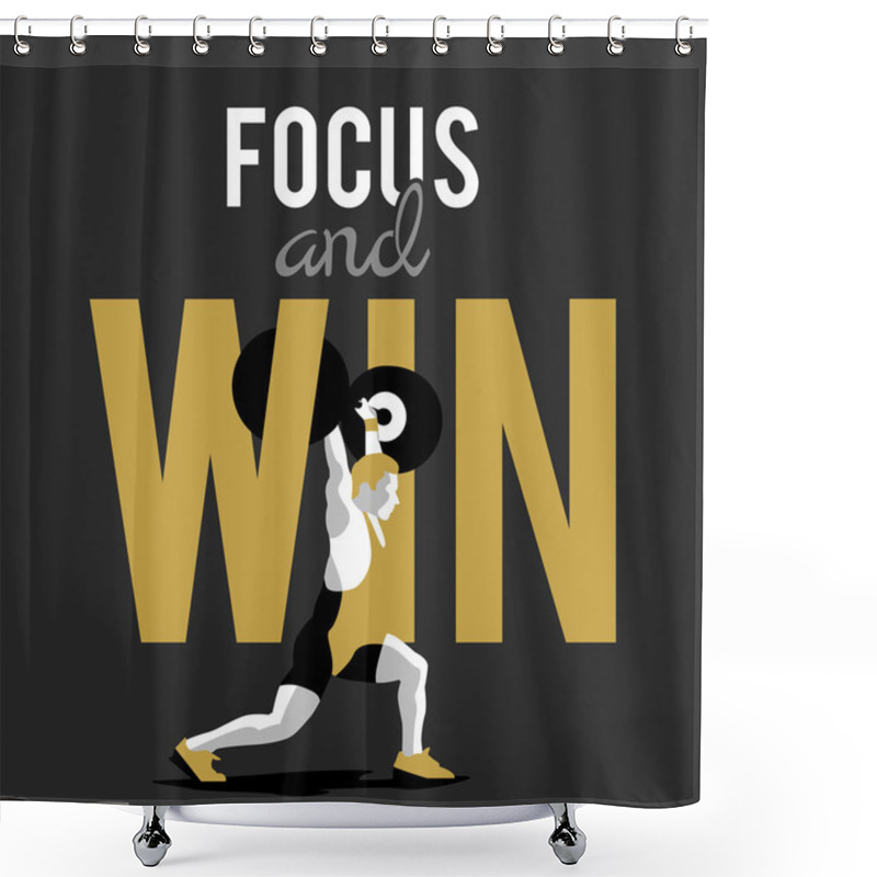 Personality  Weight Lifting Athlete And Motivational Slogan. Shower Curtains