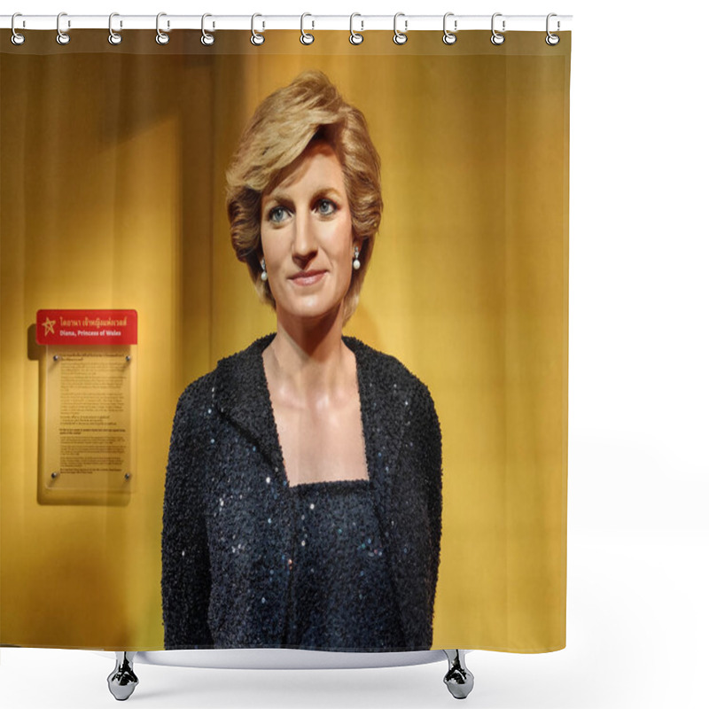 Personality  Bangkok, Thailand - November 28 2019: A Wax Statue Of Princess Diana At Wax Museum Of Madame Tussauds. Shower Curtains