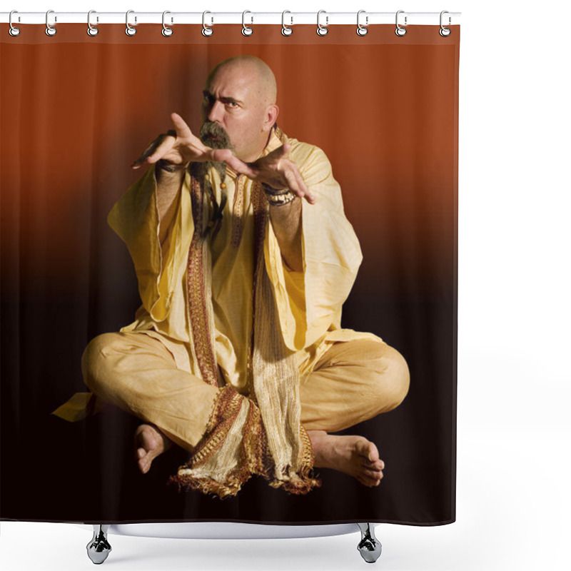 Personality  Funny Guru Casting A Spell. Shower Curtains