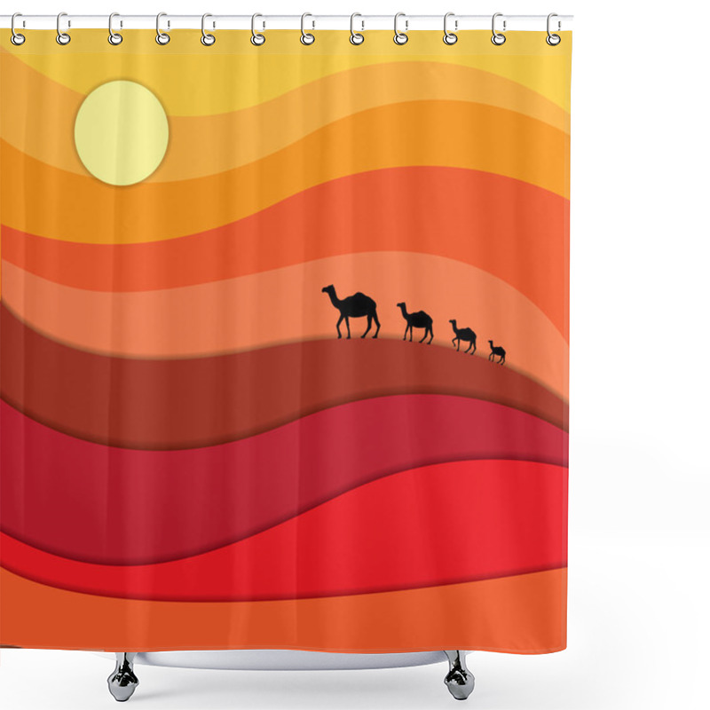 Personality  Camels Caravan Across Desert Shower Curtains