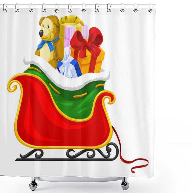 Personality  Santa's Sleigh, Illustration Shower Curtains