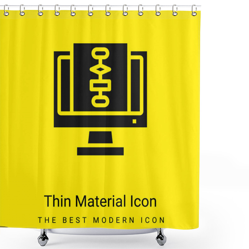 Personality  Algorithm Minimal Bright Yellow Material Icon Shower Curtains