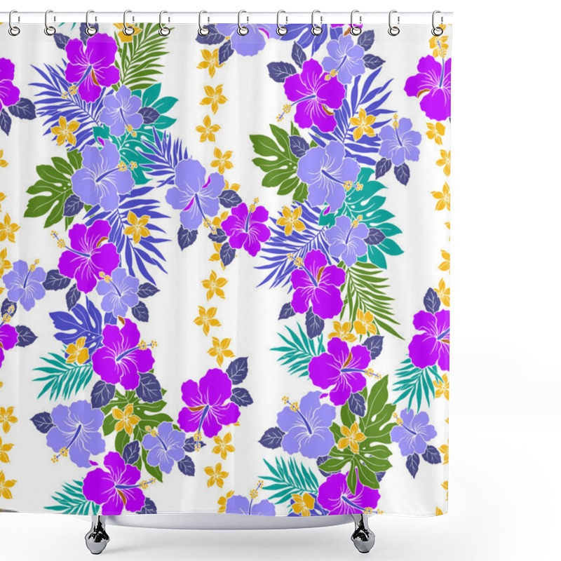 Personality  Hibiscus Flower Pattern Shower Curtains