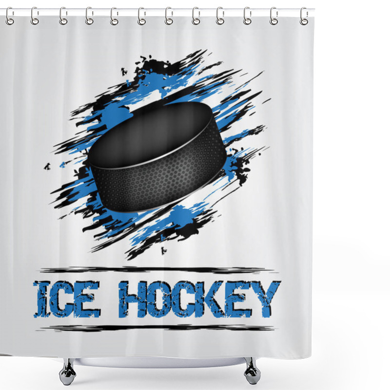 Personality  Ice Hockey Puck Shower Curtains