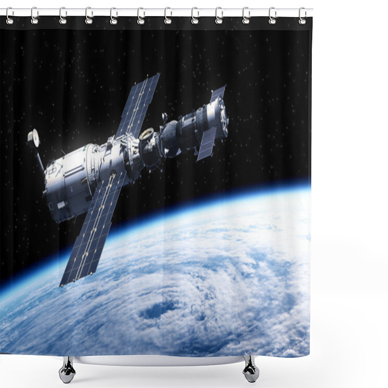 Personality  Space Station Over Earth Shower Curtains