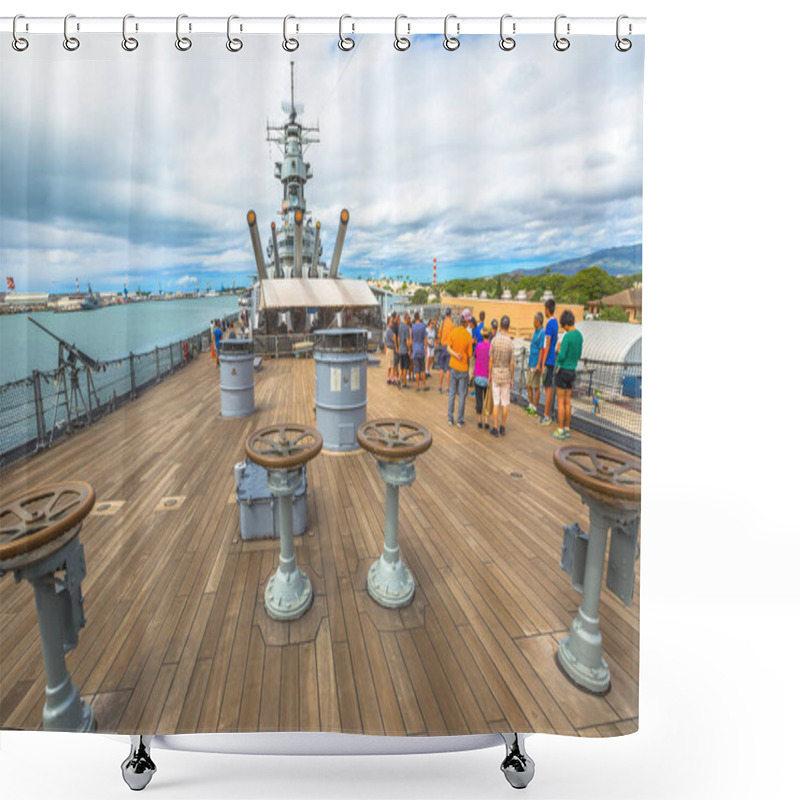 Personality  USS Missouri Tourist Shower Curtains