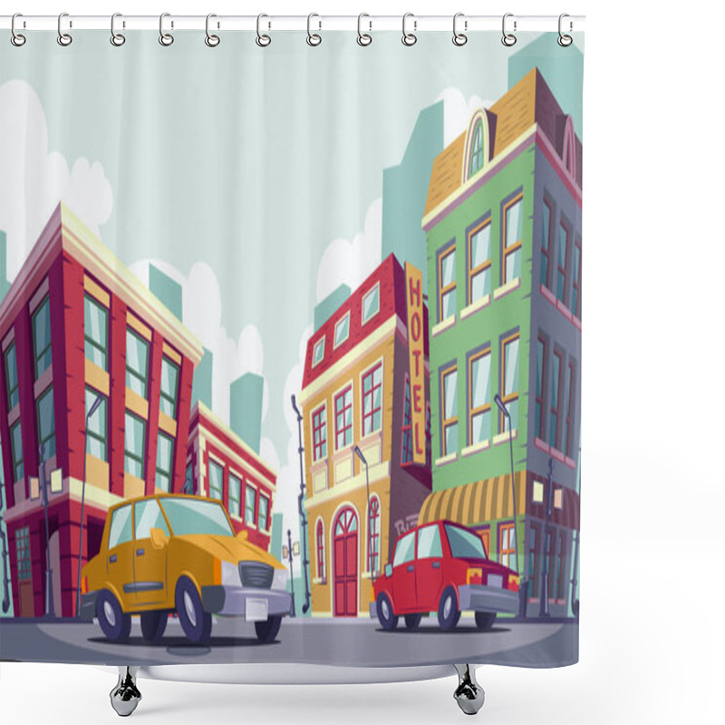 Personality  Vector Cartoon Illustration Of The Historic Urban Area Shower Curtains