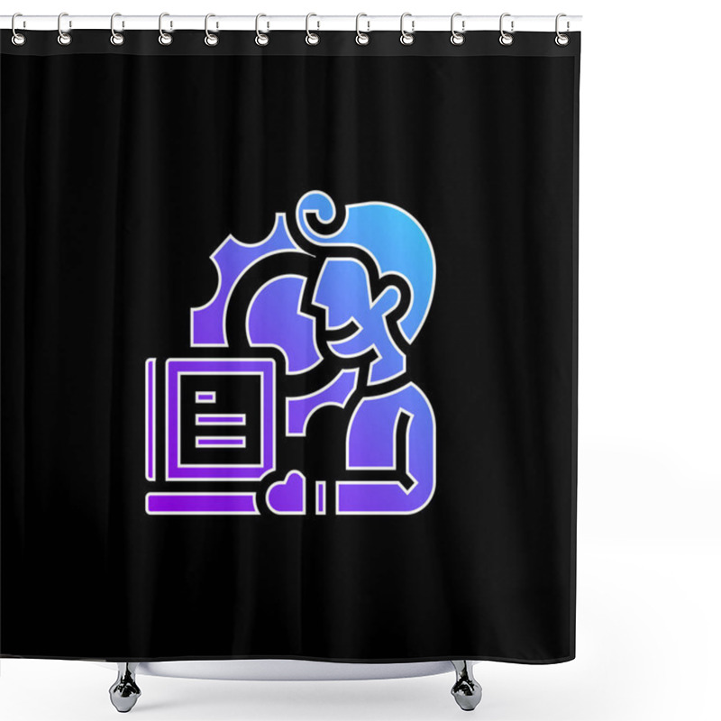 Personality  Application Blue Gradient Vector Icon Shower Curtains