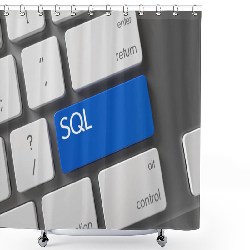 Personality  Keyboard With Blue Keypad - Sql. 3d. Shower Curtains