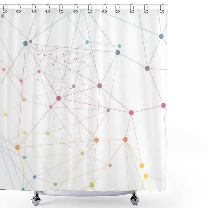 Personality  Vector Network Background Abstract Polygon Triangle. Polygonal Shower Curtains