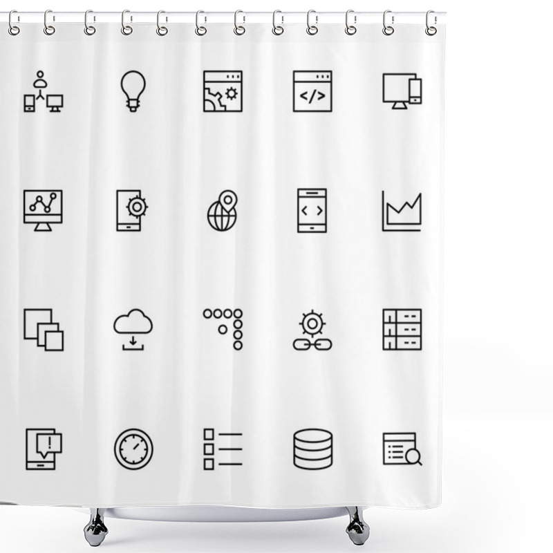 Personality  Productivity And Development Vector Icons 7 Shower Curtains