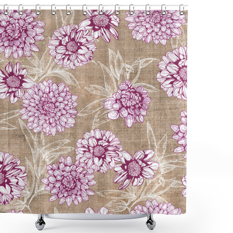 Personality  Hand Painted Graphic Flowers Repeatable Composition Shower Curtains