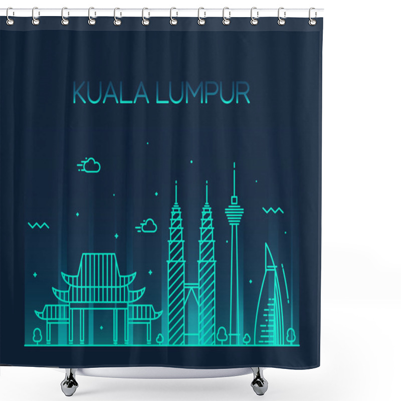 Personality  Kuala Lumpur City Skyline Shower Curtains