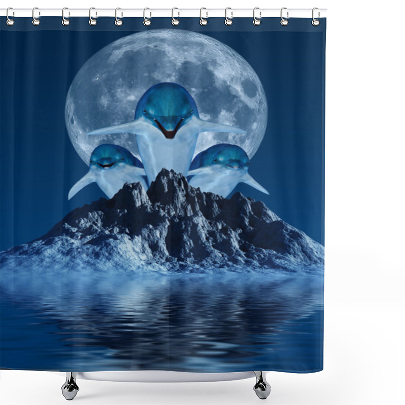 Personality  Dolphins Shower Curtains