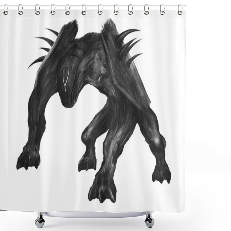 Personality  Dark Fantasy Character Concept, Tank Creature  Shower Curtains